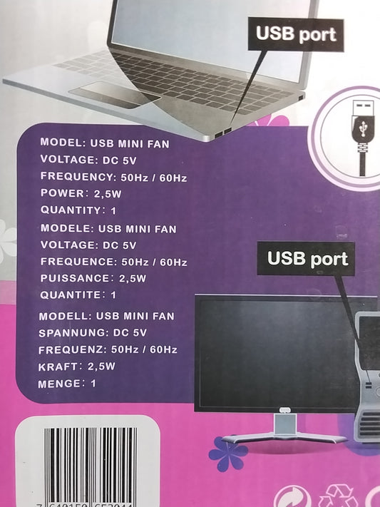 Eco usb mini fan