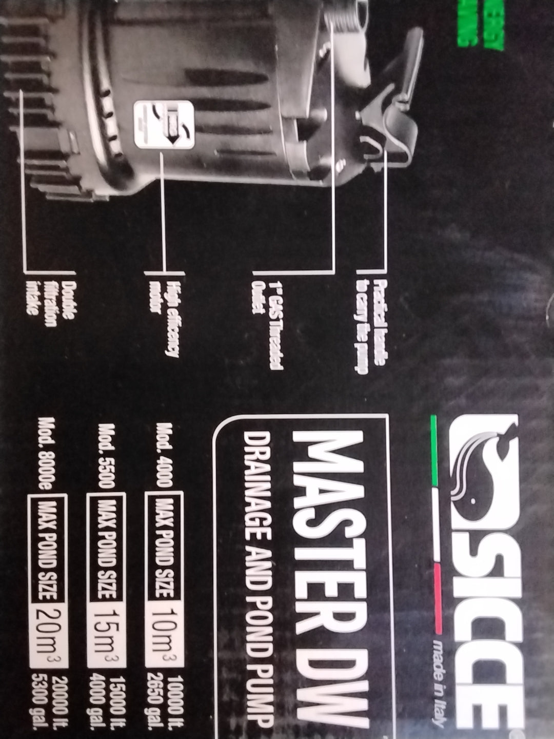 Sicce Master DW drainage and pond pump 8000e
